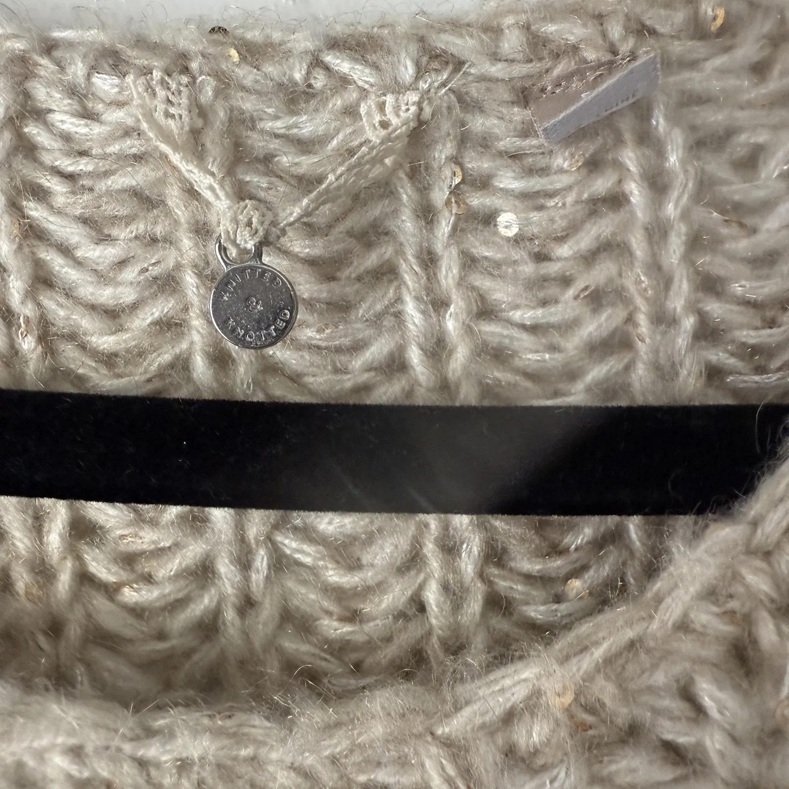 United Knitworks Sweater Womens Small Chunky Knit Sequin Pullover Cozy Winter - Image 5