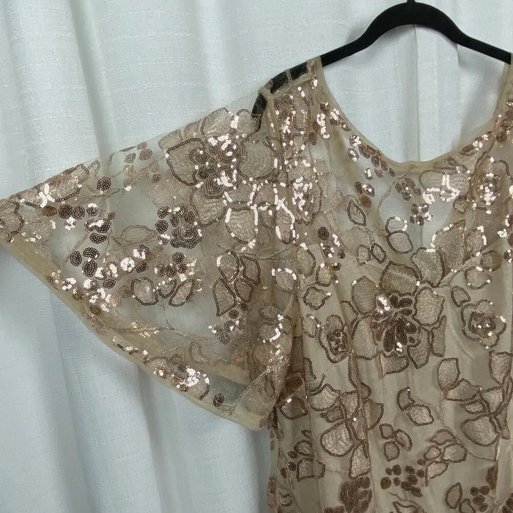 Adrianna Papell Champagne Gold Sequin Embroidered Sheath Dress Sz.24W NWT - Image 10