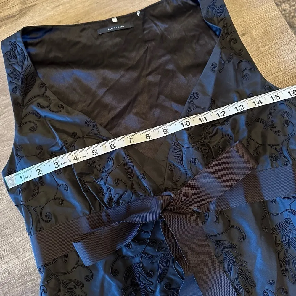 ELIE TAHARI Black Silk Cocktail Dress Size 6 - Image 11