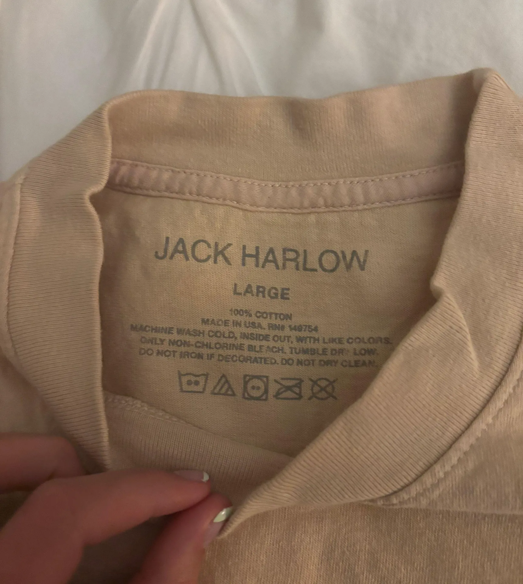 Jack Harlow Shirt Tan Size L - Image 3
