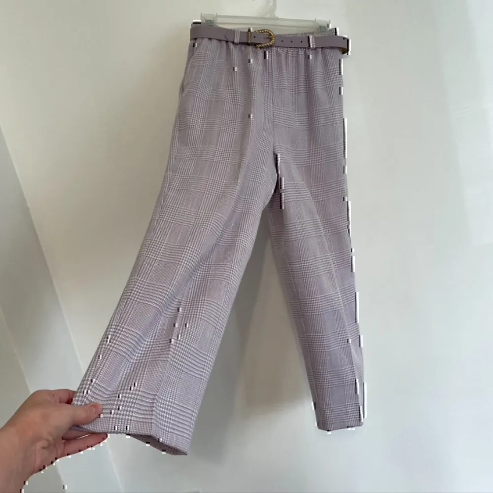 VINTAGE ALFRED DUNNER Lilac Lavender Purple White Plaid Pull On Trousers Pants Size 10 - Image 7