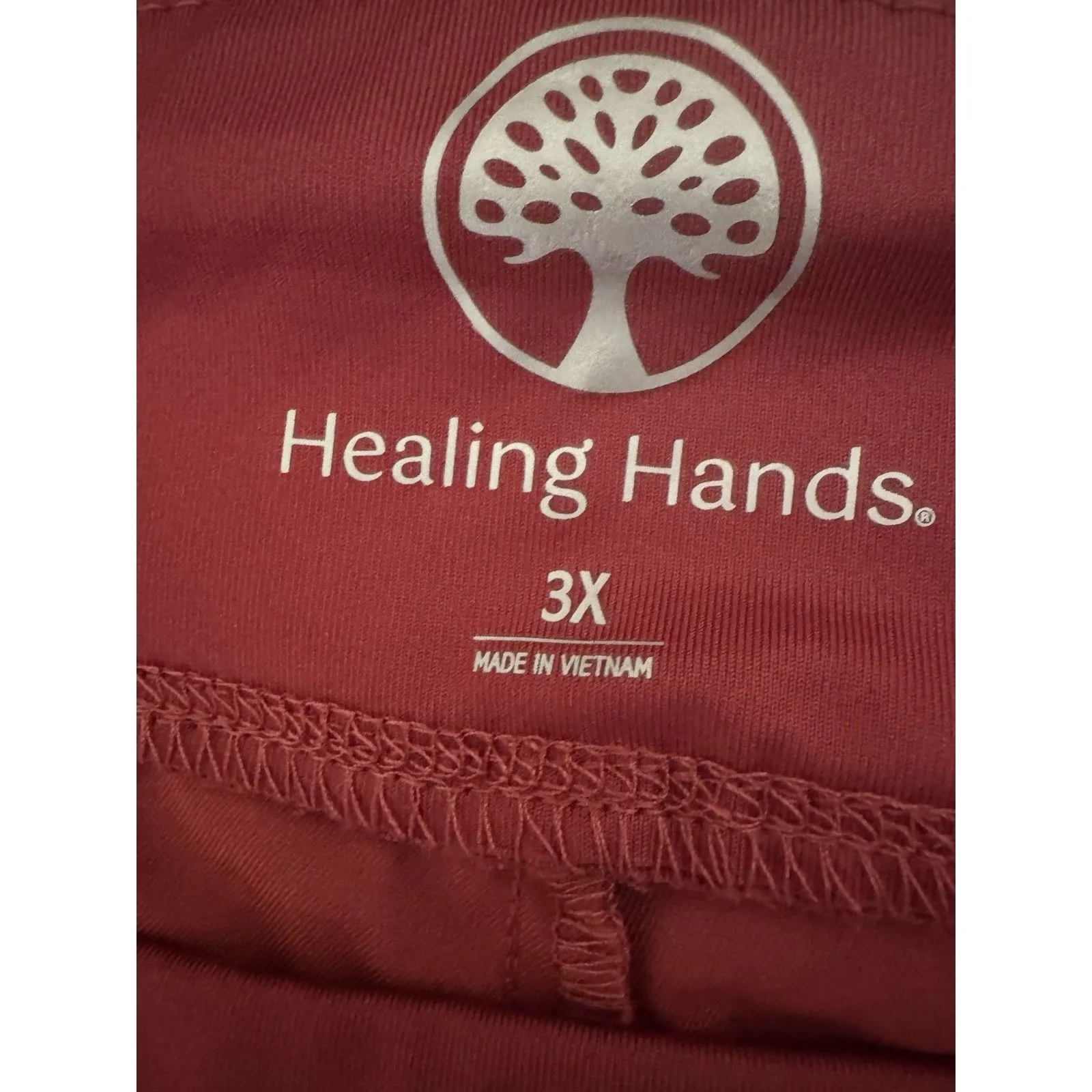 Healing Hands Tara Scrub Joggers Women's 3X Wine Zip Pockets Style 9233X Tara - Image 3