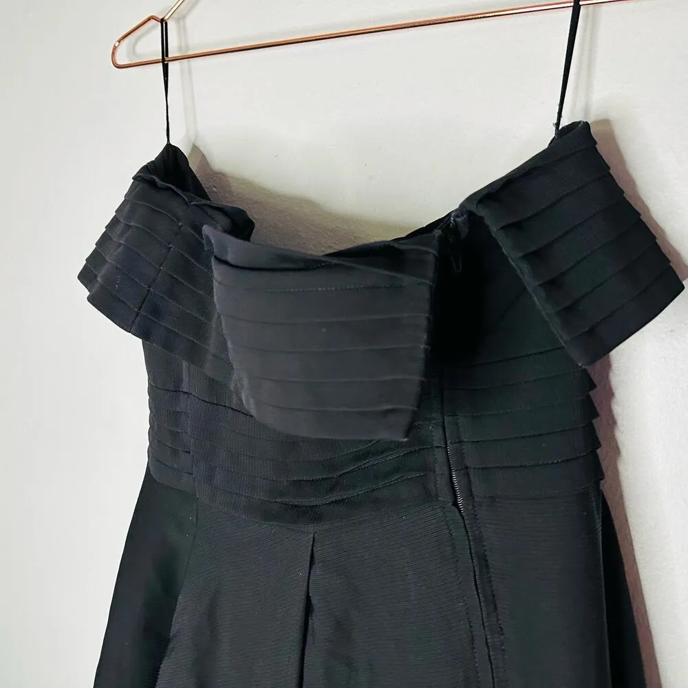 C/MEO COLLECTIVE Black Strapless Ribbed Side Slit Midi Dress Size Large - Image 8