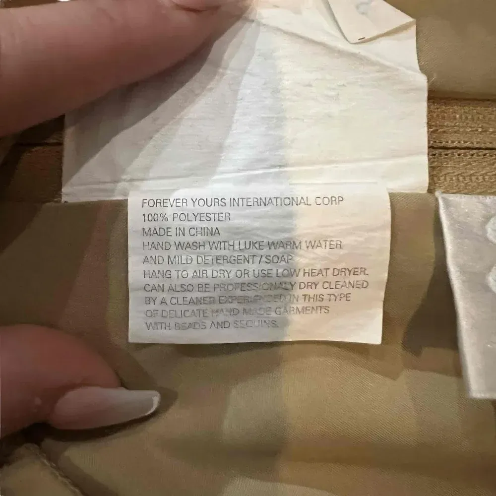 Forever Yours Short Sleeve Embroidered Lace Detail Round Neckline Dress Size 18‎ Gold - Image 5