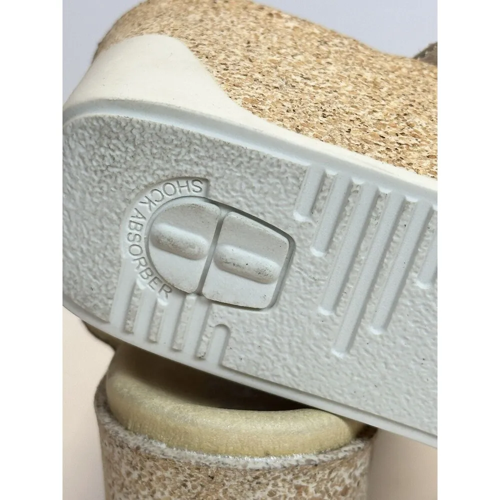 Mephisto Women's Giuletta Light Taupe Velvet Leather Wedge Cork Sandals Size 40 - Image 14