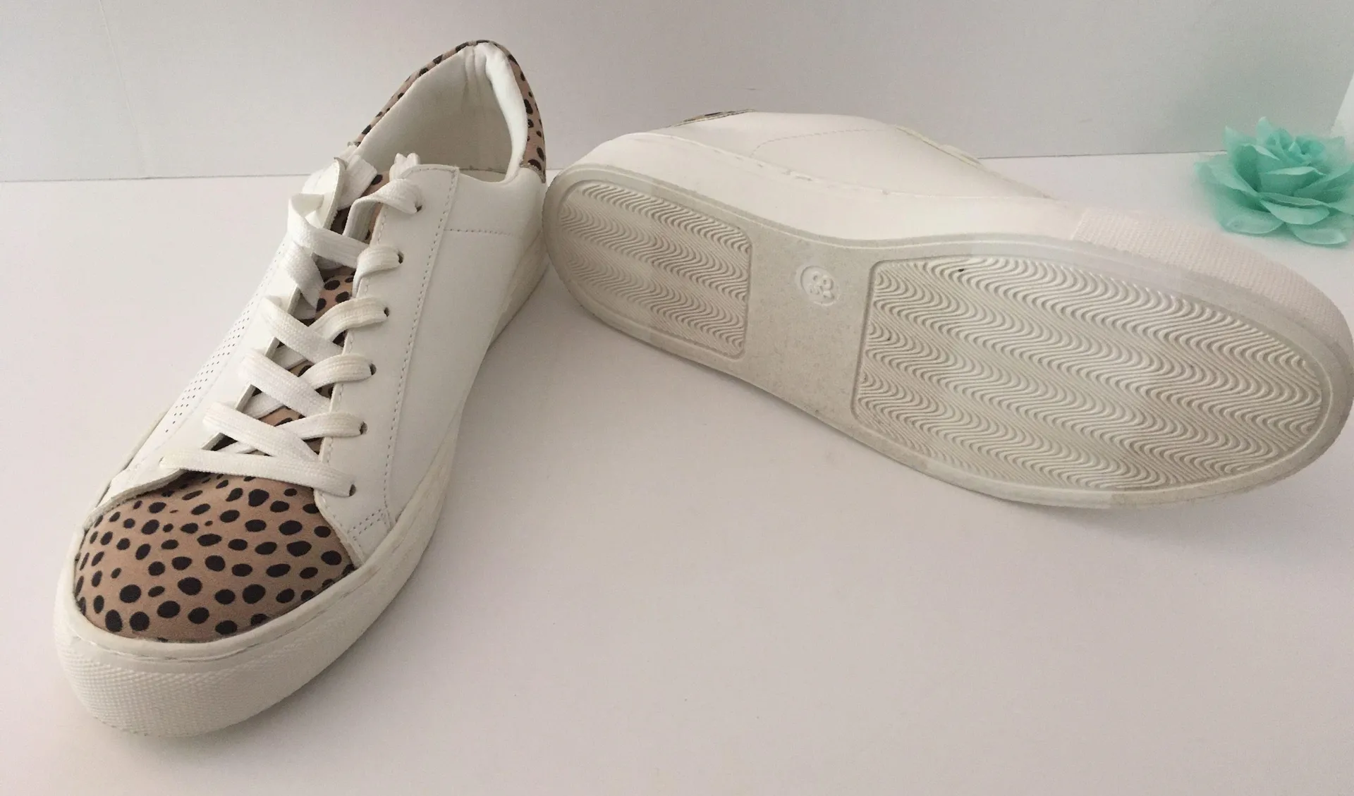 Cheetah Print Sneakers, Size 8 1/2 Tan - Image 3