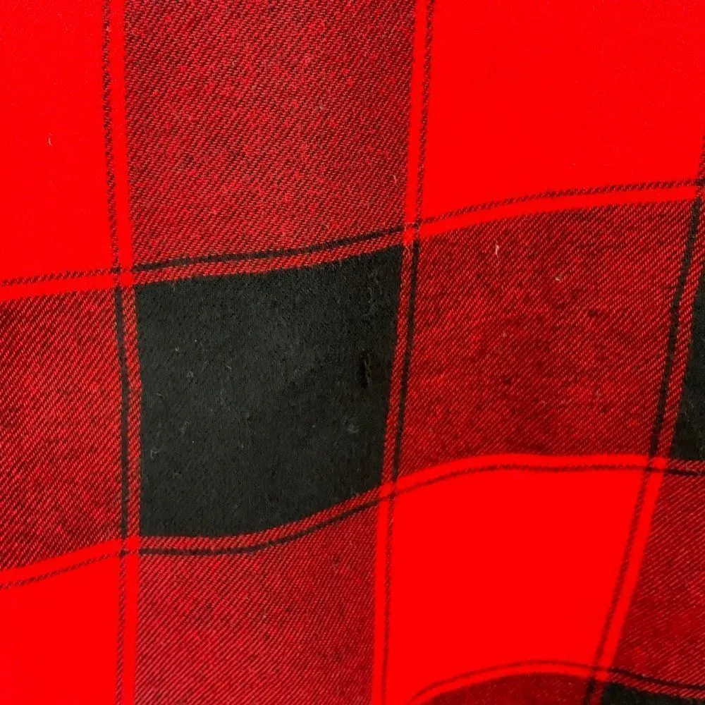 EXPRESS  Red Black Plaid Corset Front Button Up Tunic Shirt Small - Image 5