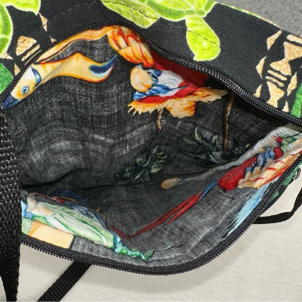 Local Design Hawaii Purse Womens Green Animal Print 3 Zippered Crossbody Bag - Image 6