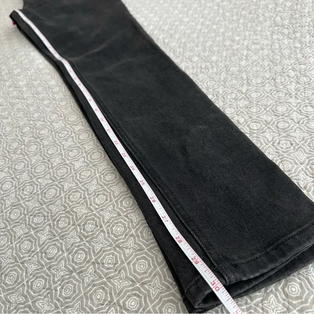 Reformation Niki Jean in Argentine Black Denim Zippers Skinny Size 26 - Image 12