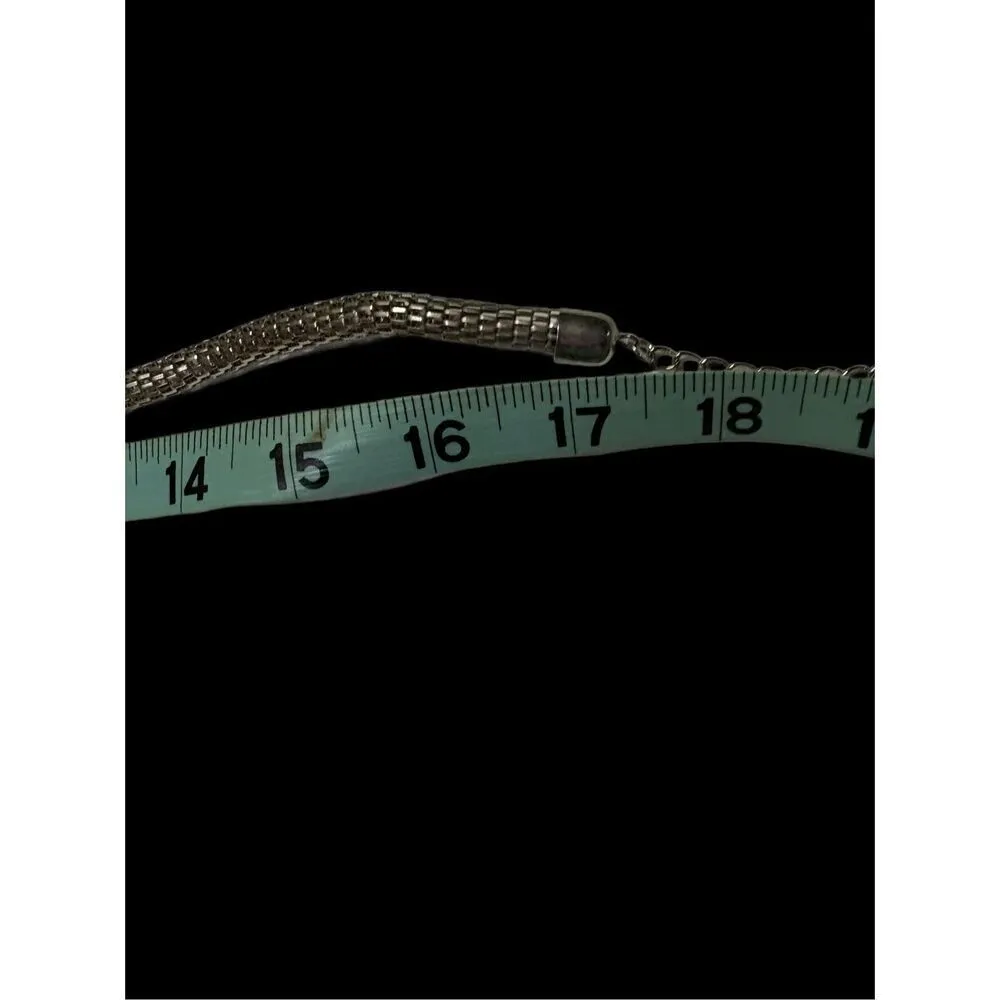 Vintage silver lightweight chunky necklace and earrings set Silver - Image 5