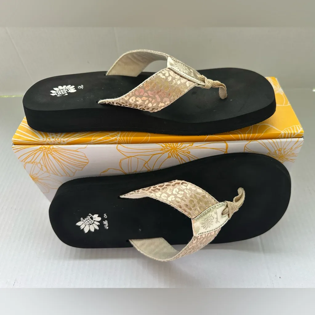 Yellow Box Black and Gold Sandals - Image 5