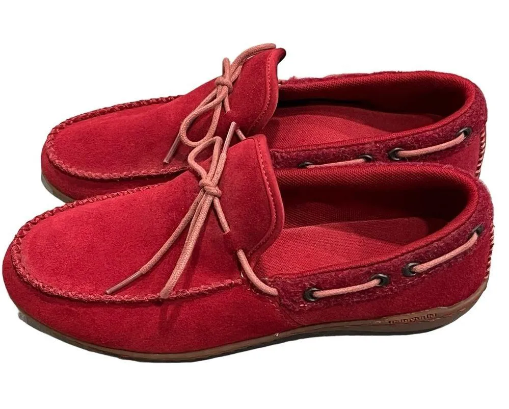 Women’s Patagonia Waxed Red Kula Suede Moccasins Size 7 - Image 2