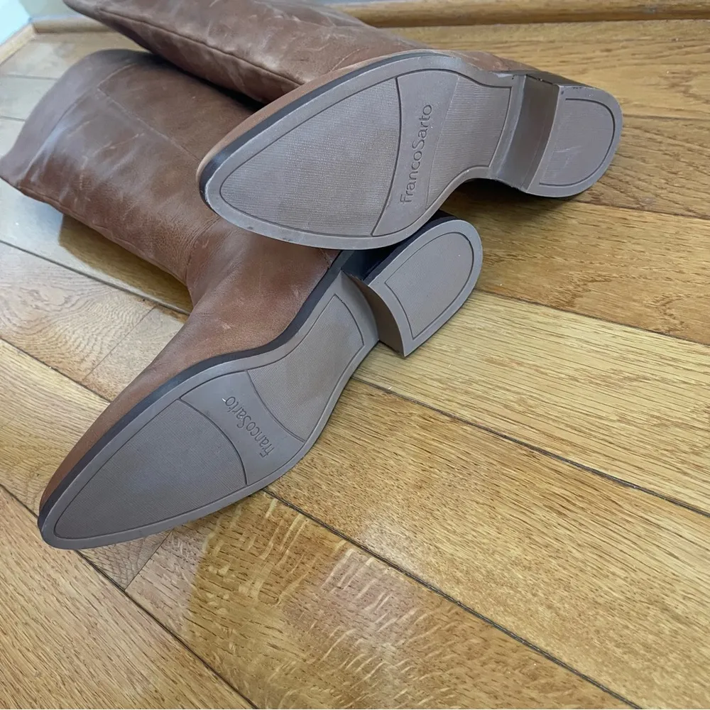 Franco Sarto Women's L-Daya Wide Calf Brown Leather Over the knee Boots Sz 8 - Image 8