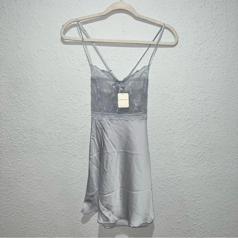 Free People Ready Now Cross Back Lace Mini Slip Dress - Image 5