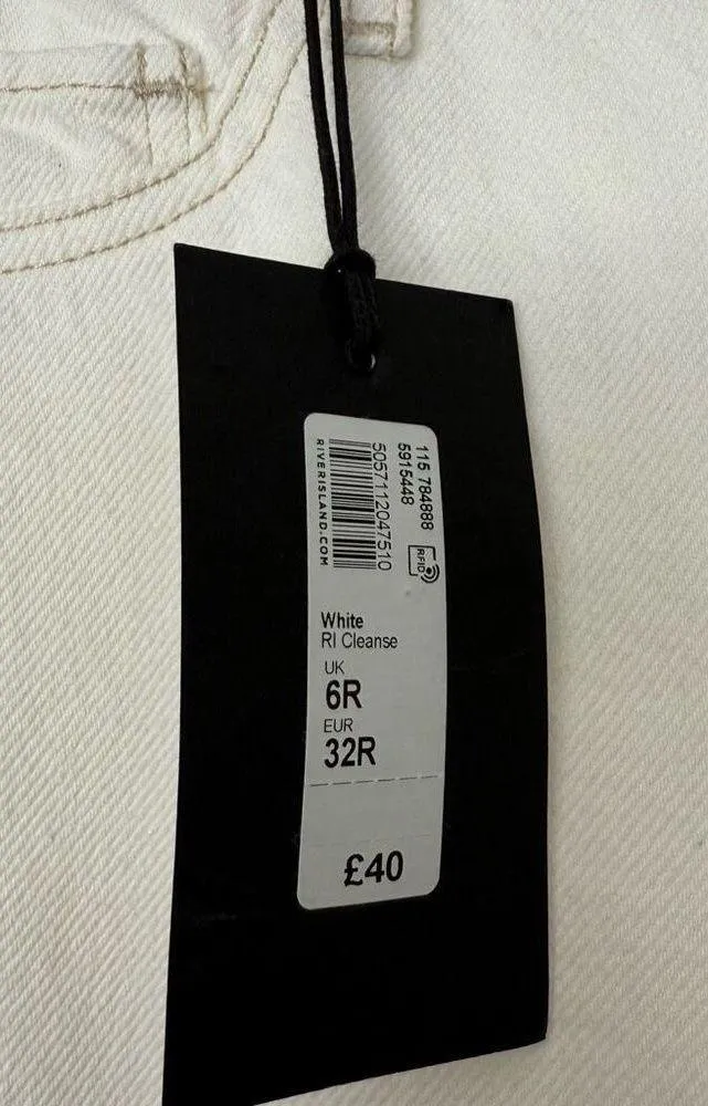 River Island Women’s 6 White Flare Jeans New - Image 2