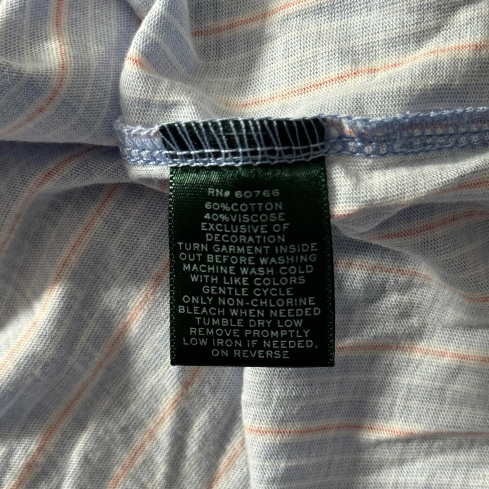 Lauren Ralph Lauren Pajama Set Large Blue Stripe Crop Capris Loungewear Cozy - Image 9