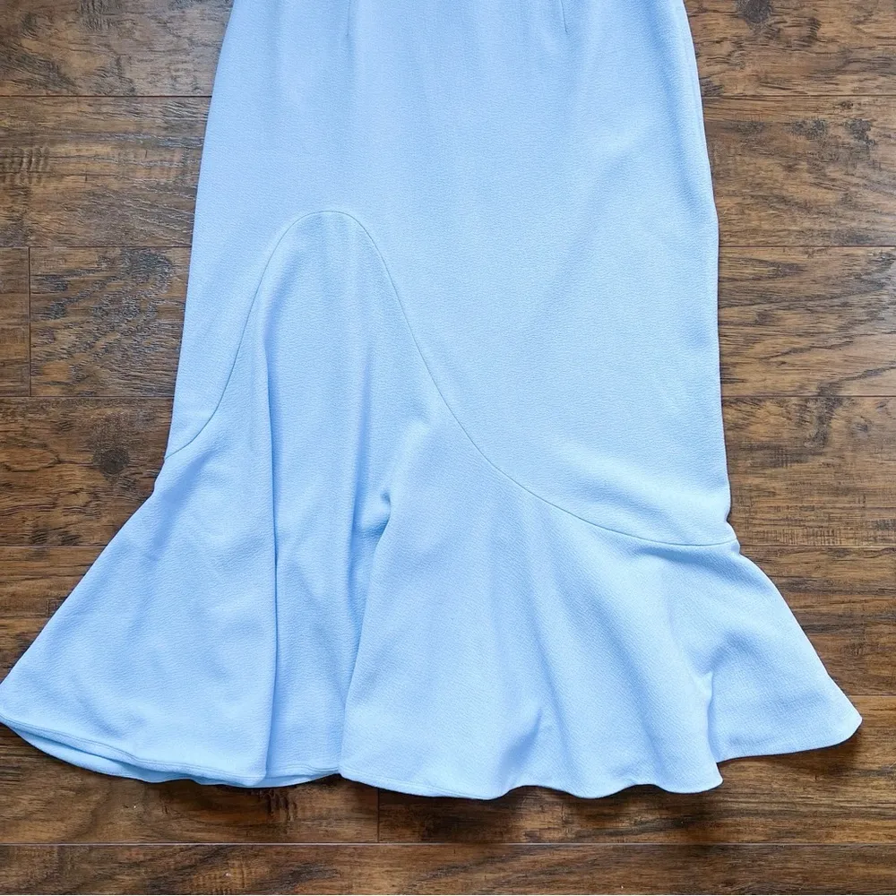 Dress The Population • Raquel Dress one shoulder Ice Blue ruffle flounce trumpet - Image 4