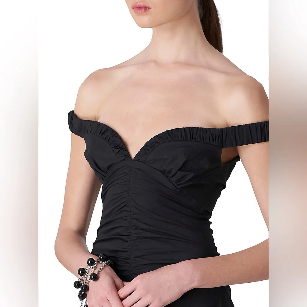 Carolina Herrera Off the Shoulder Sweetheart Neck Ruched Dress- NWT‎ - Image 3