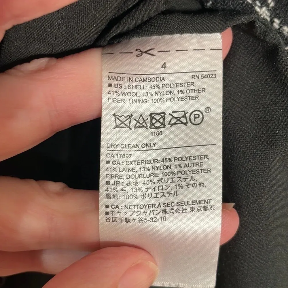 Banana Republic Factory wool blend plaid A-line Faux Wrap Skirt size 4‎ - Image 9