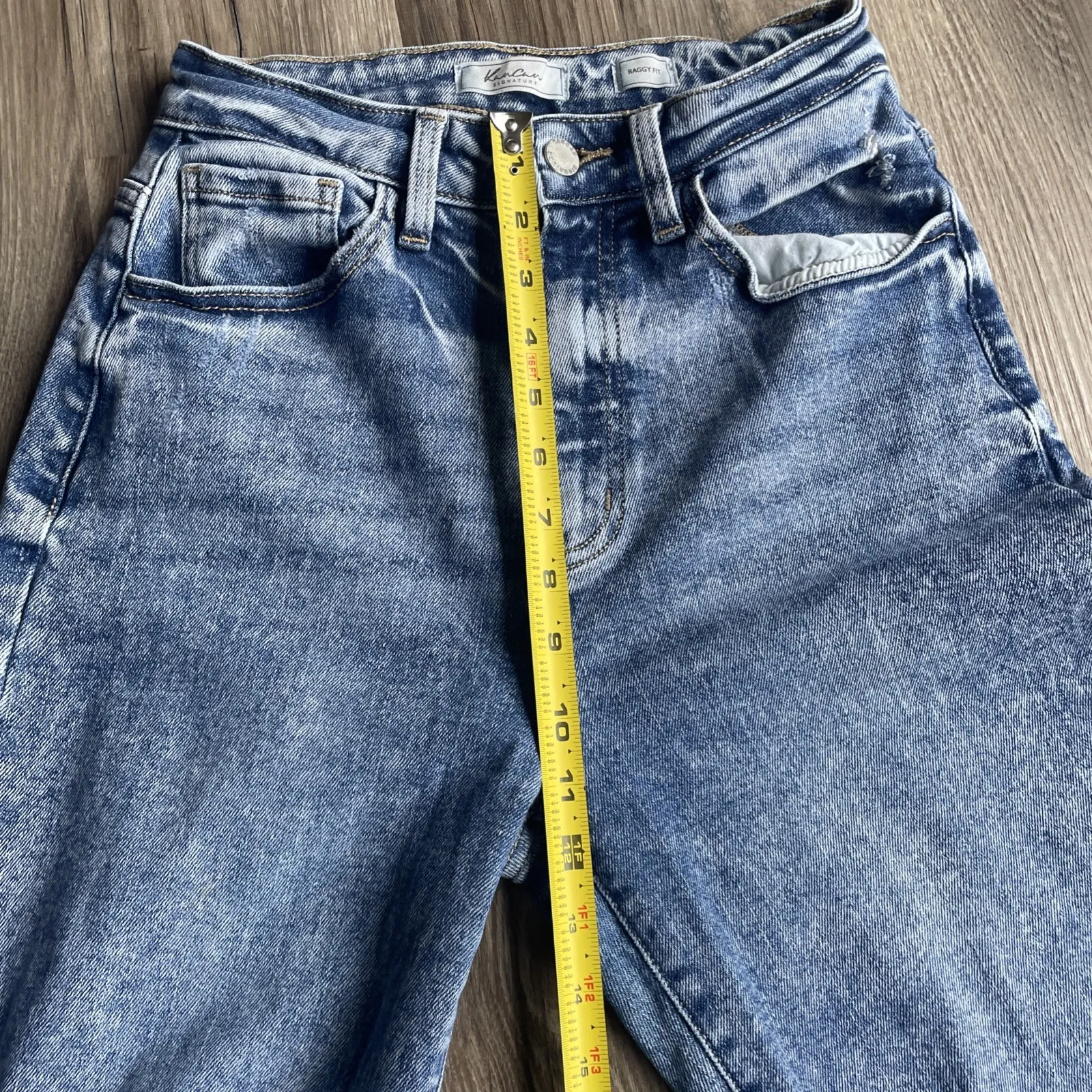 KanCan‎ Signature High Rise Baggy Fit Distressed Washed Blue Jeans Size 25 - Image 5