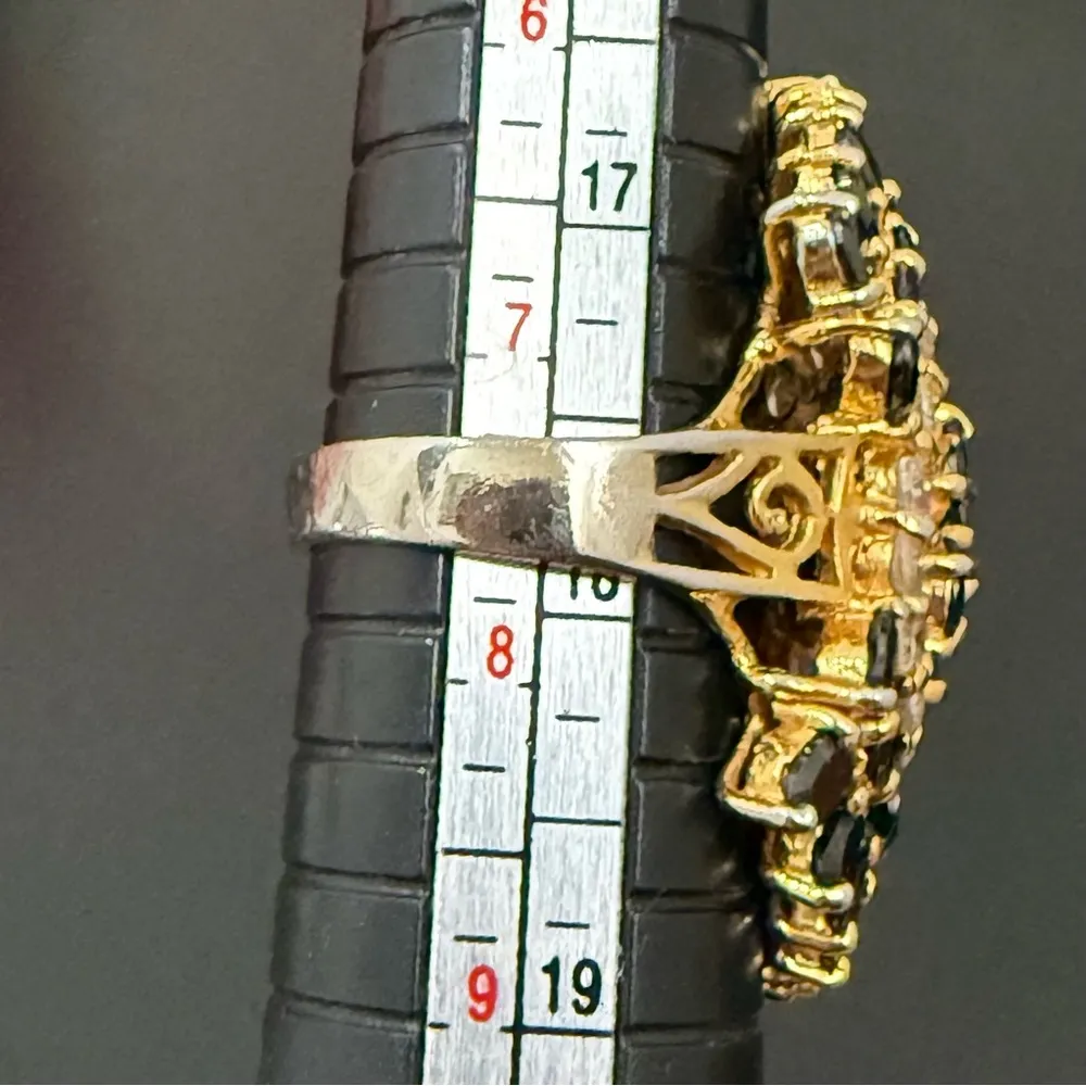 Vintage Unsigned Black & Clear CZ Crystal Pave Gold - Image 14