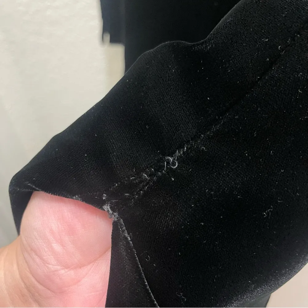 Vtg 90s Rimini Black Velvet Illusion Neckline Mesh Long Sleeve Gown‎ Dress Sz 14 - Image 4