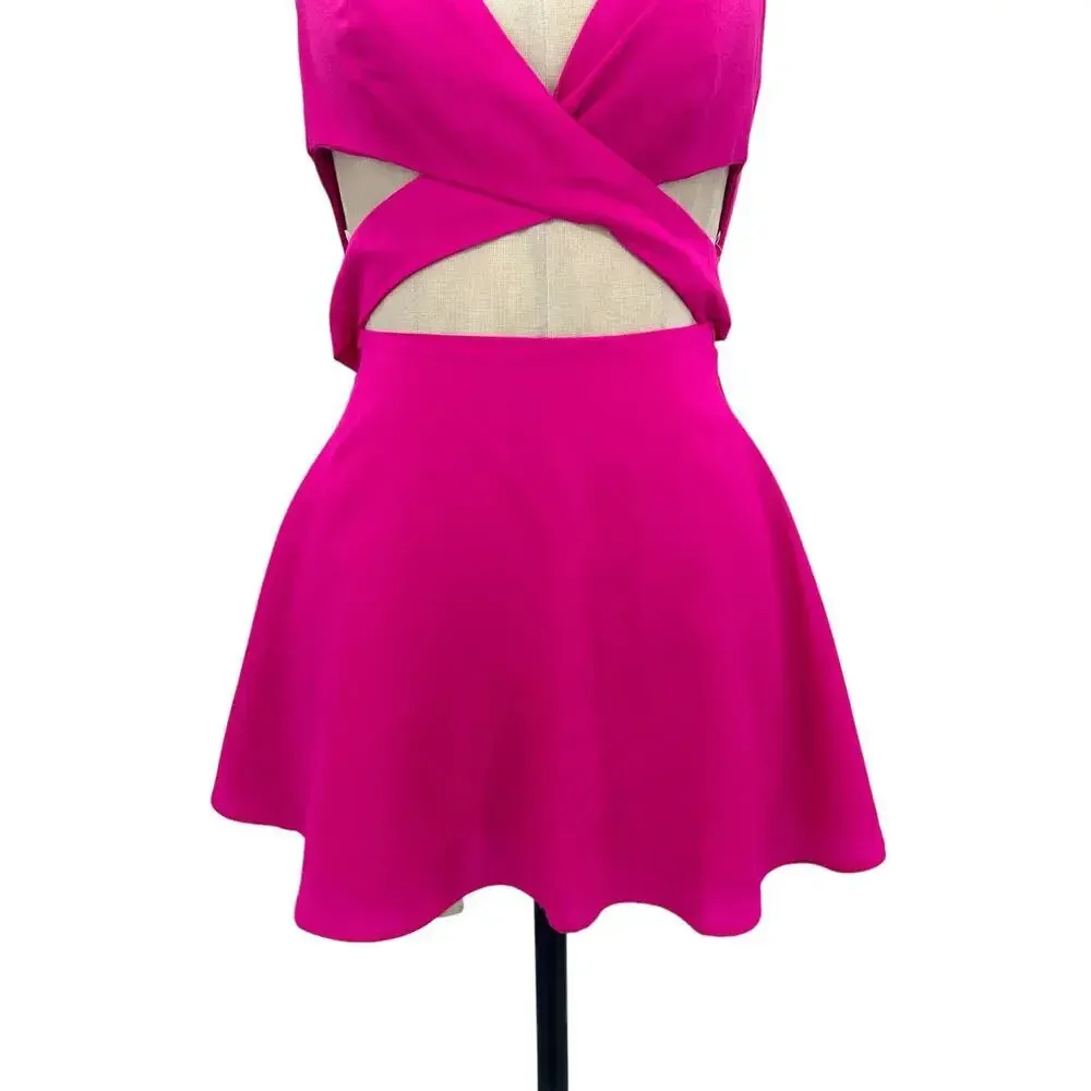 Naven x NBD Hot Pink Criss Cross‎ Cut Out Dress Revolve Size 0 - Image 5