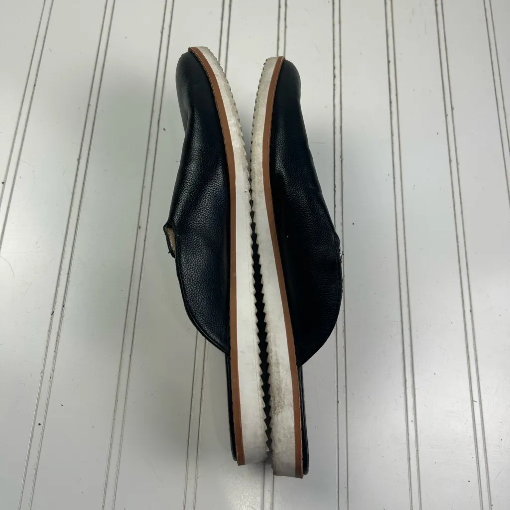 Adrienne Vittadini Lou Black Flat Black Faux Work Loafer Mules Women’s Size 9M - Image 4