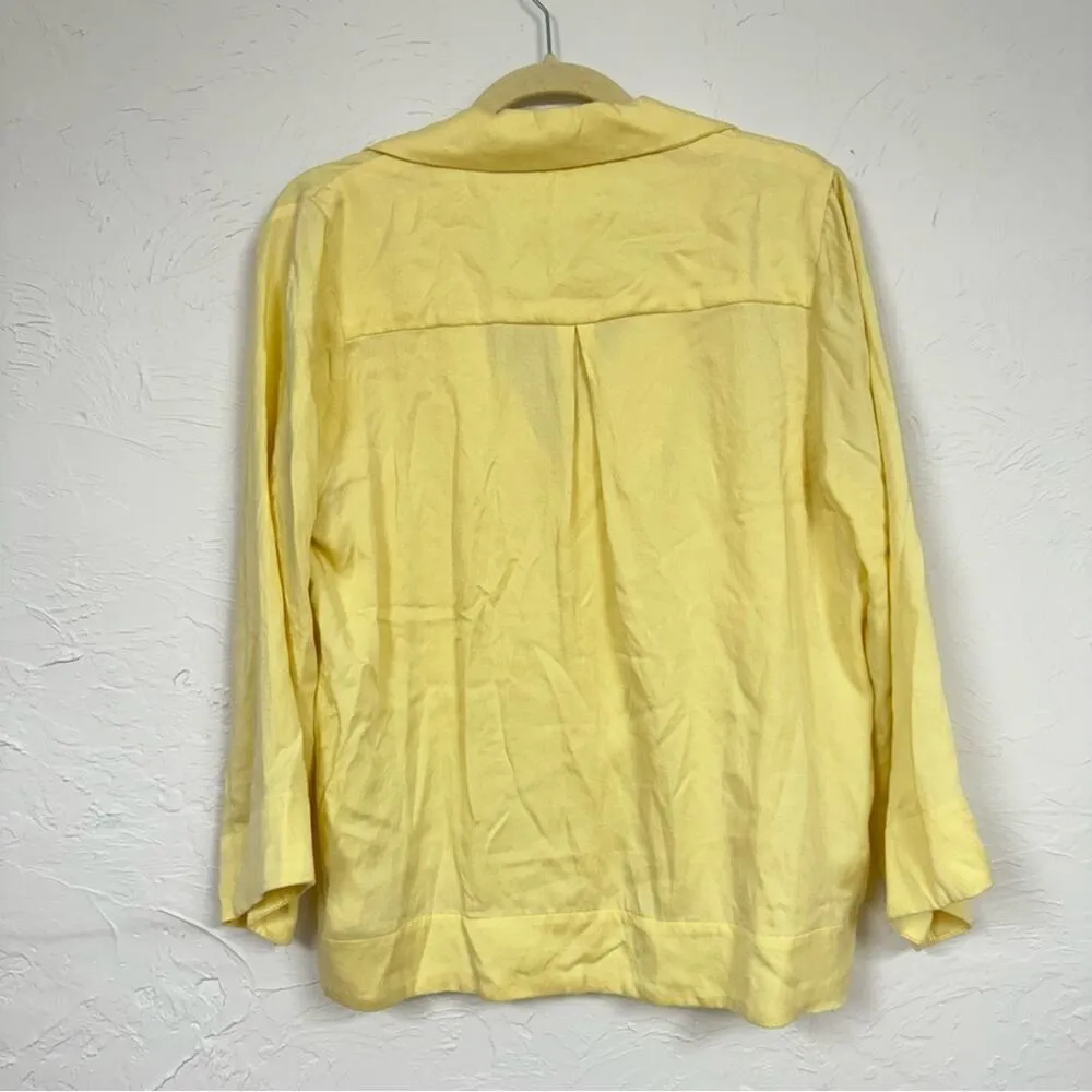 Revolve Secular Yellow Casual Button Down Collared Blouse Womens S  Casual Beachy - Image 8