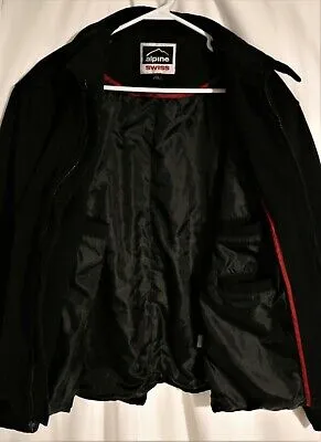 Mens Large Wool Blend Black Open Bottom Jacket AlpineSwiss JD Bomber Zipper Coat - Image 7