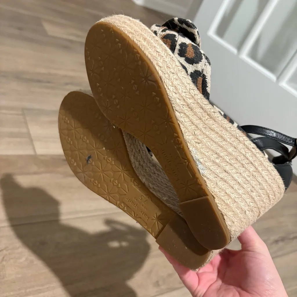Kate Spade New York Tianna Leopard-Print Wedge Espadrille Sandals Size 7.5 - Image 6