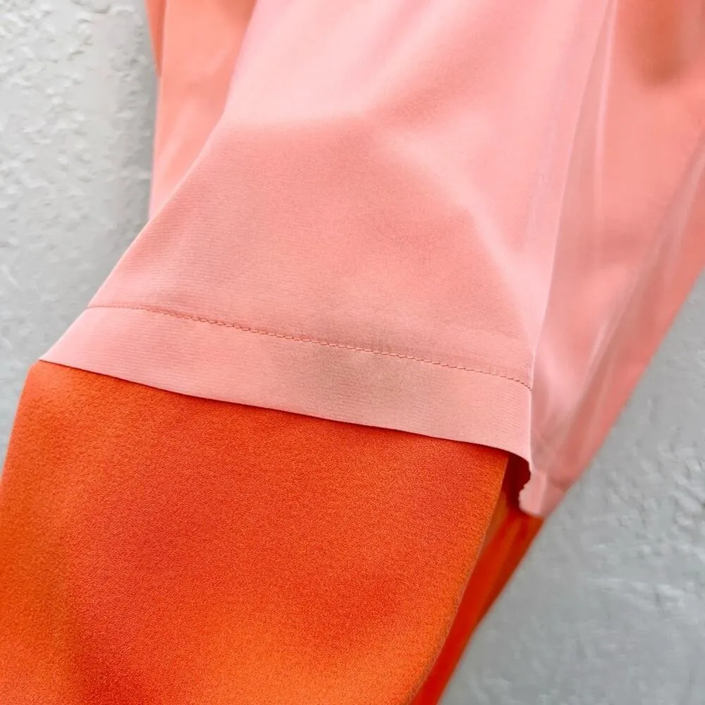 Diane Von Furstenberg silk tri color mini dress size 2 US women orange peach - Image 5