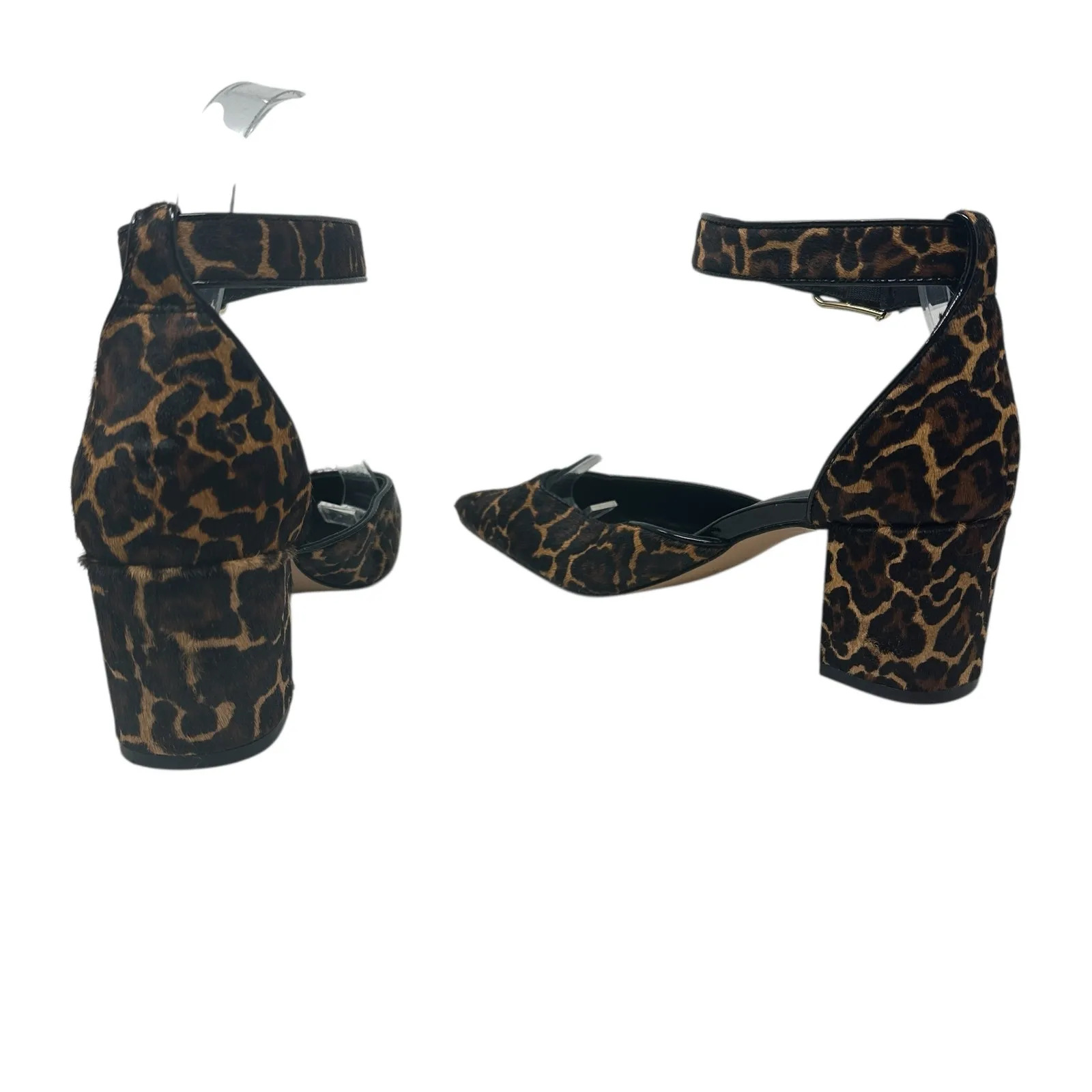 J. Crew Buckle-strap Block Heels in Leopard-Print Calf Hair‎ Brown Size US 7 - Image 10