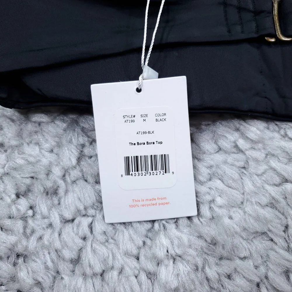 Andie Swim Black Bora Bora Bandeau Bikini Top Lined Padded Size Medium - Image 4