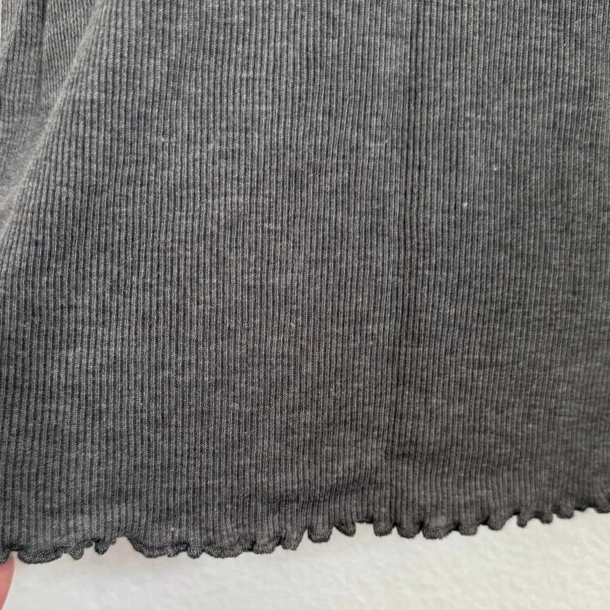 NWT Aerie Sz S Henley Ribbed Lettuce Hem Tank Top in Gray - Image 7