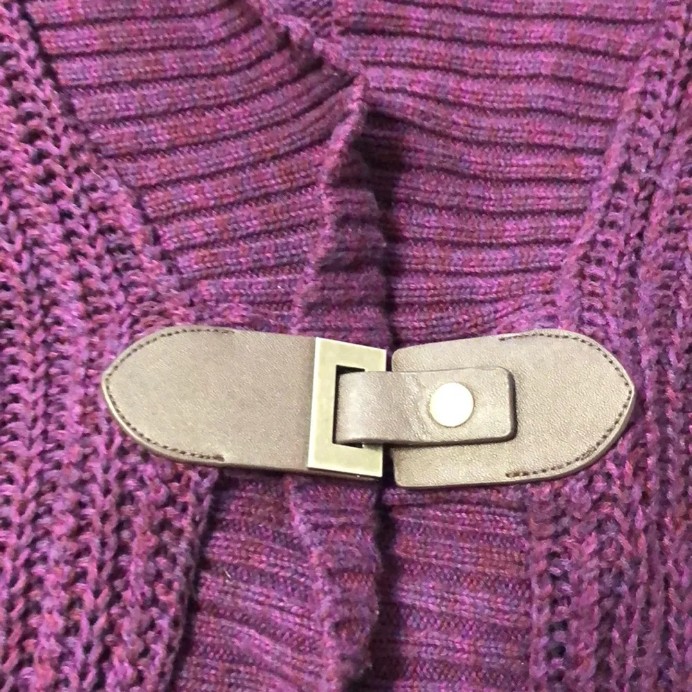 Christopher & Banks Purple Bucket Front Cardigan S - Image 3