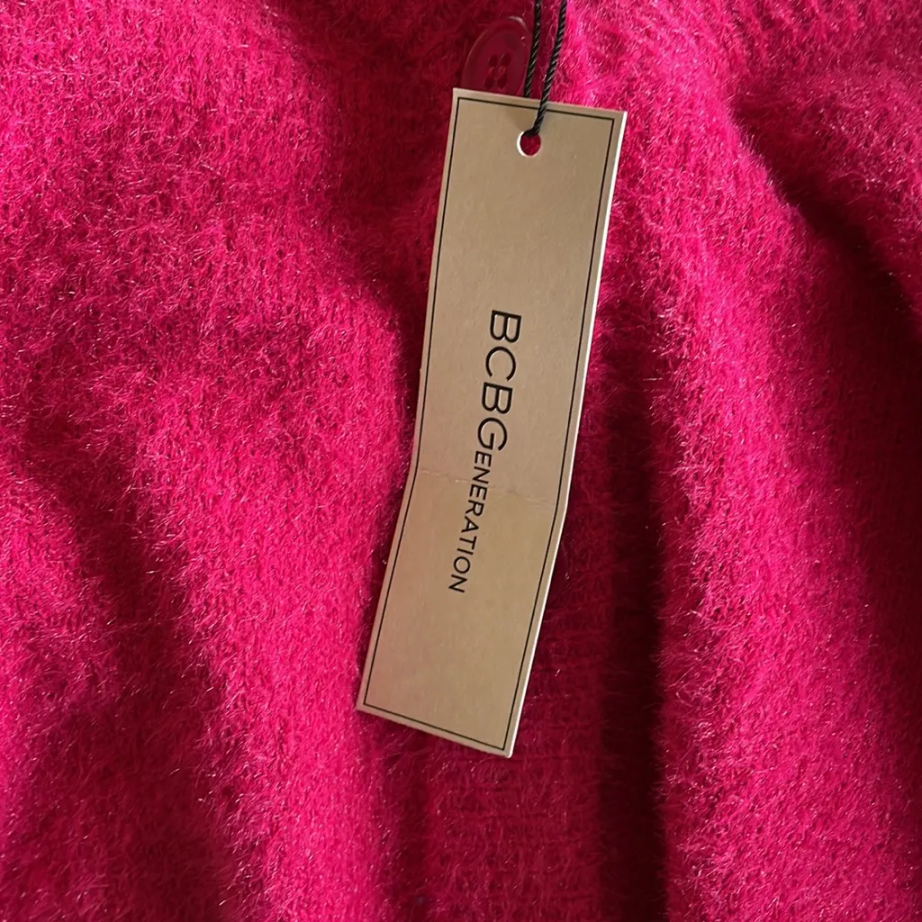 NWT BCBGeneration Sweater Fuzzy Cardigan in Fuchsia - Image 4