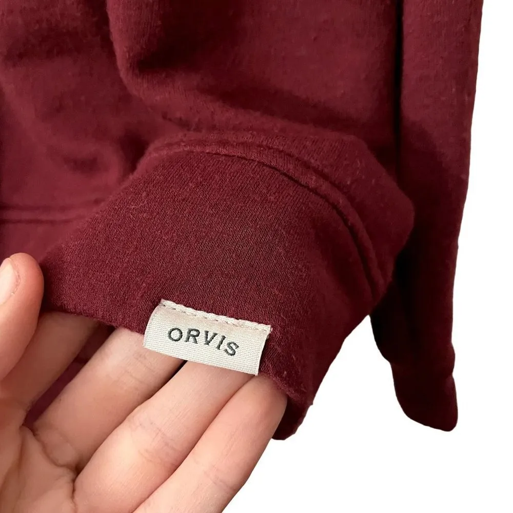 Orvis  deep red crewneck sweater casual comfortable style large winter warm - Image 5