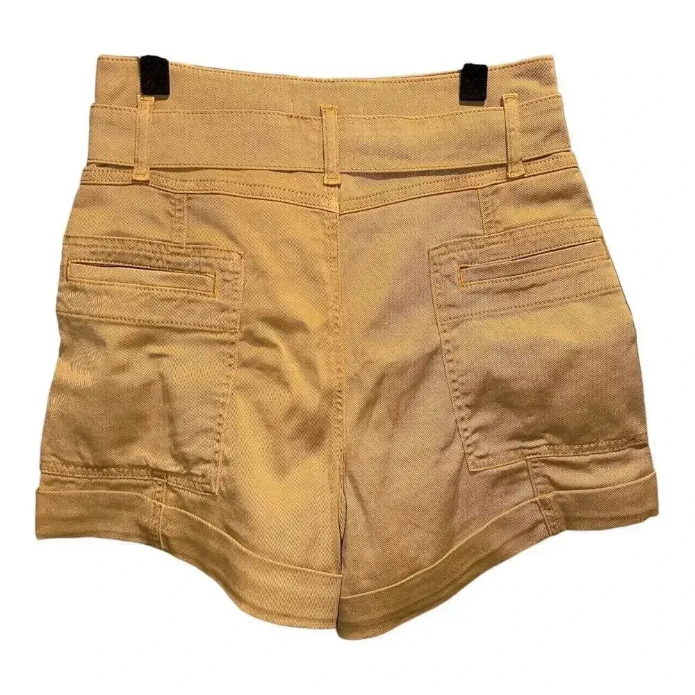NWT Jonathan‎ Simkhai Sierra Twill Utility Shorts In Tan Size 0 - Image 2