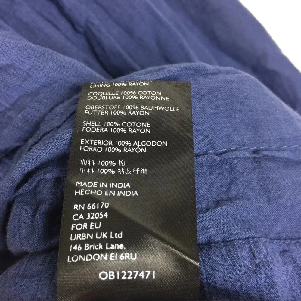 Free People Hailey Blue Oversized Ruffle Gauzy Mini Dress Small - Image 6