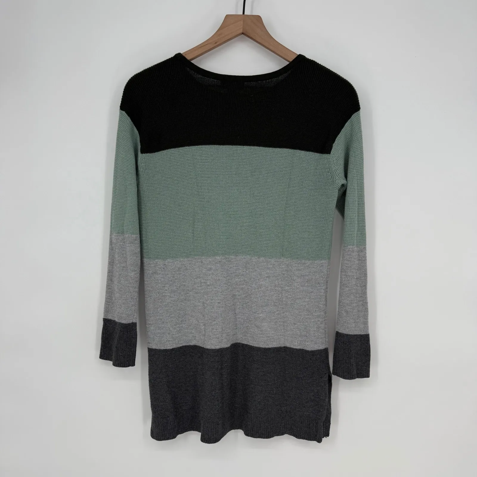 Vince Camuto Colorblock Waffle Knit Long Sleeve Pocket Tunic Sweater XS - Image 7