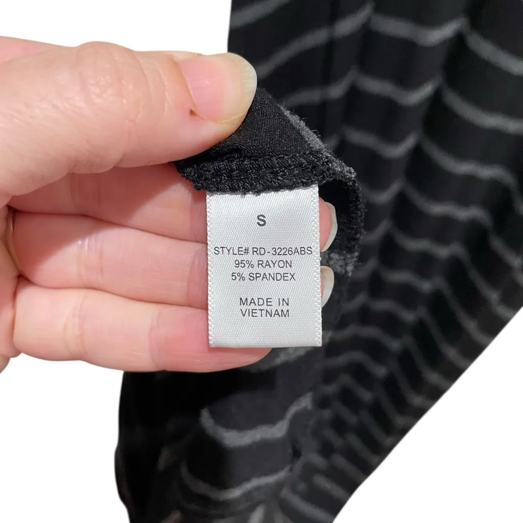 Zenana Premium Striped Spaghetti Strap Maxi Dress Black Gray Women’s Size Small - Image 6