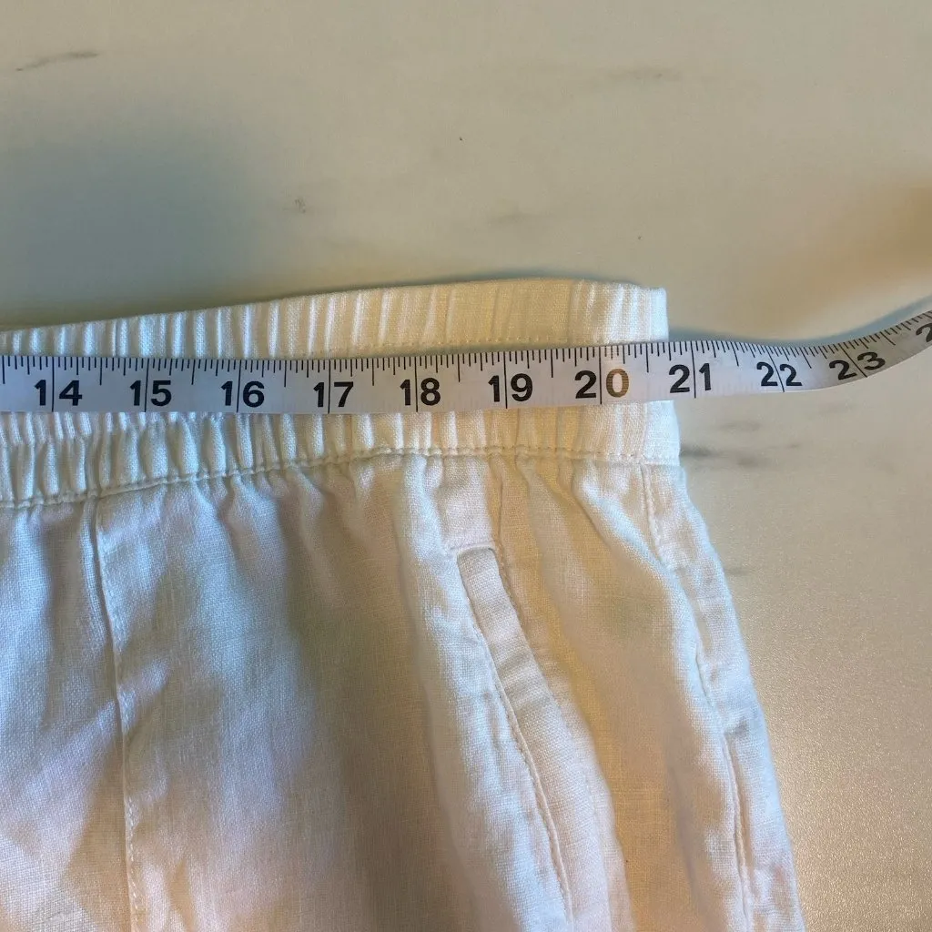 Athleta Retreat 100% Linen Jogger Pants Calla Lily White Size 20 Beach Boho Plus - Image 11