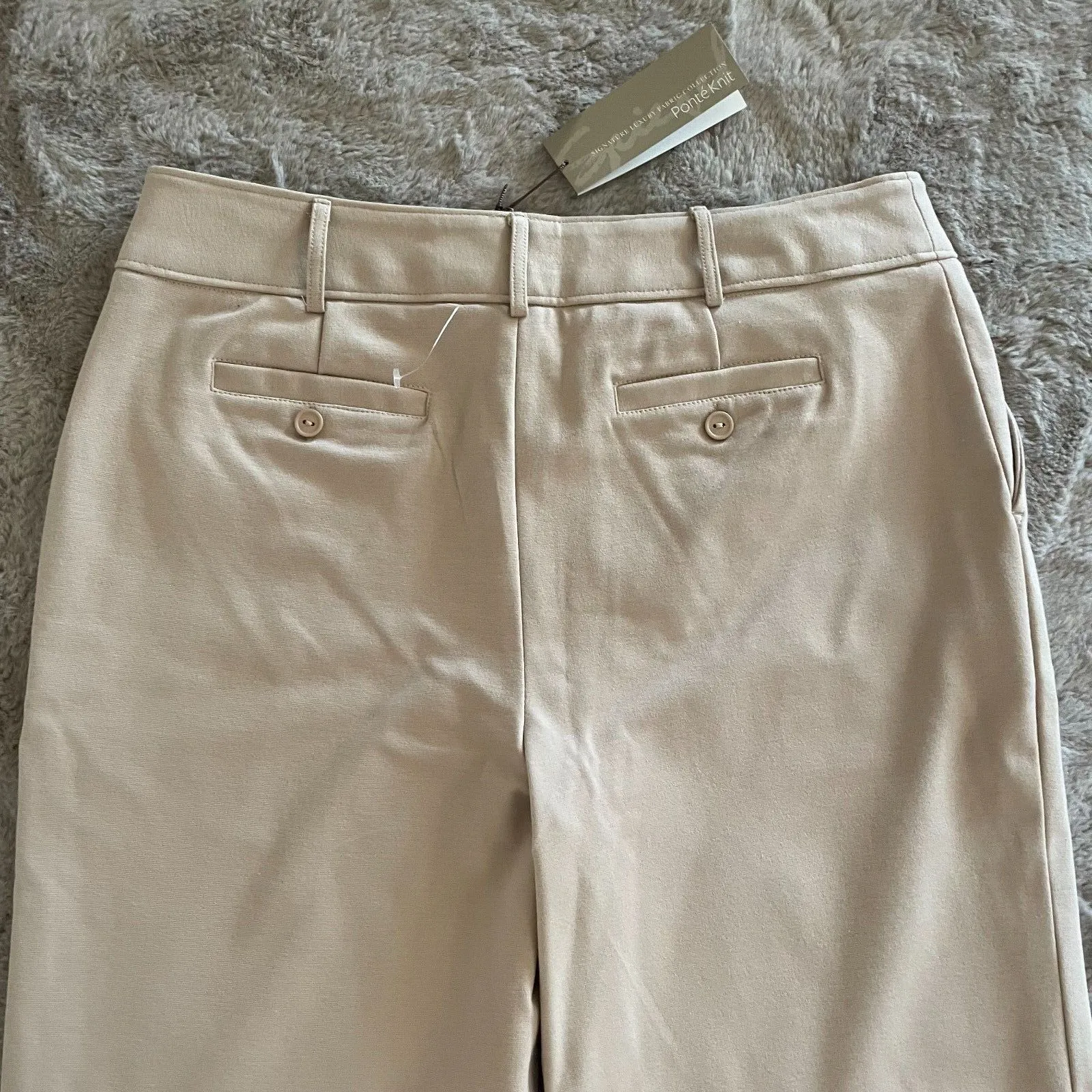 NWT Spiegel Women's Beige Tailored Pants Size 12‎ Ponte Knit Style 63329 Career - Image 10