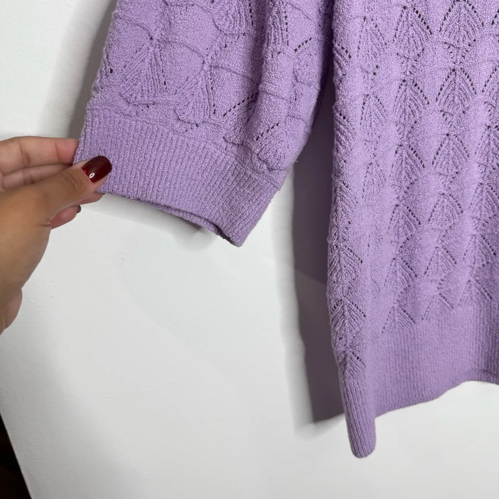 NWOT Talbots‎ Johnny Collar Pullover In Lilac Purple Size Large - Image 5