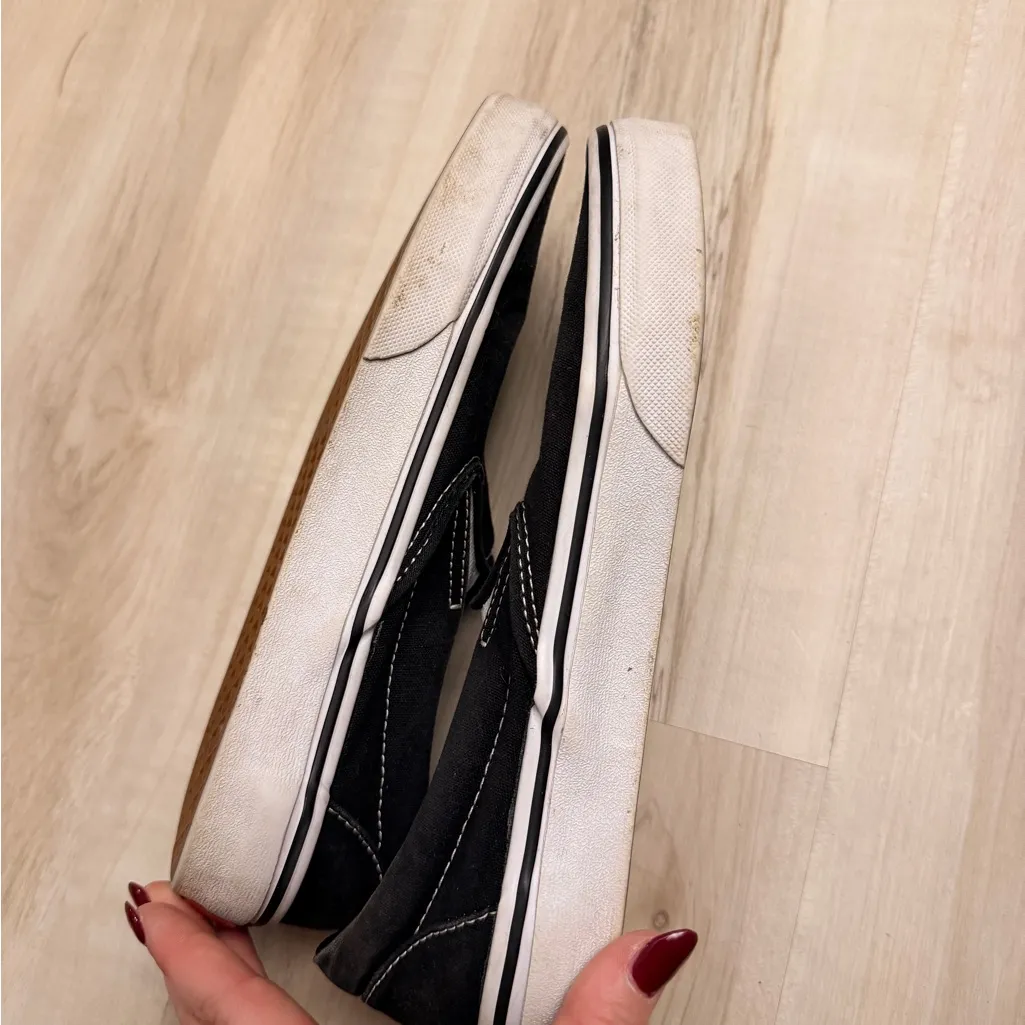 Vans  Black Canvas Slip-On Sneakers - Image 3