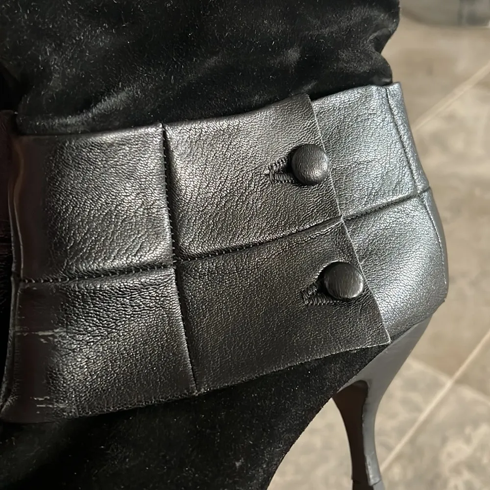 Clarks Suede Leather Calf Boots, Black Size UK 8 Medium - Image 7