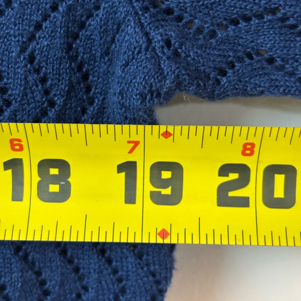 LANDS' END Celestial Blue Classic Supima Cardigan Sweater Size Tag Missing Blue Size M - Image 8