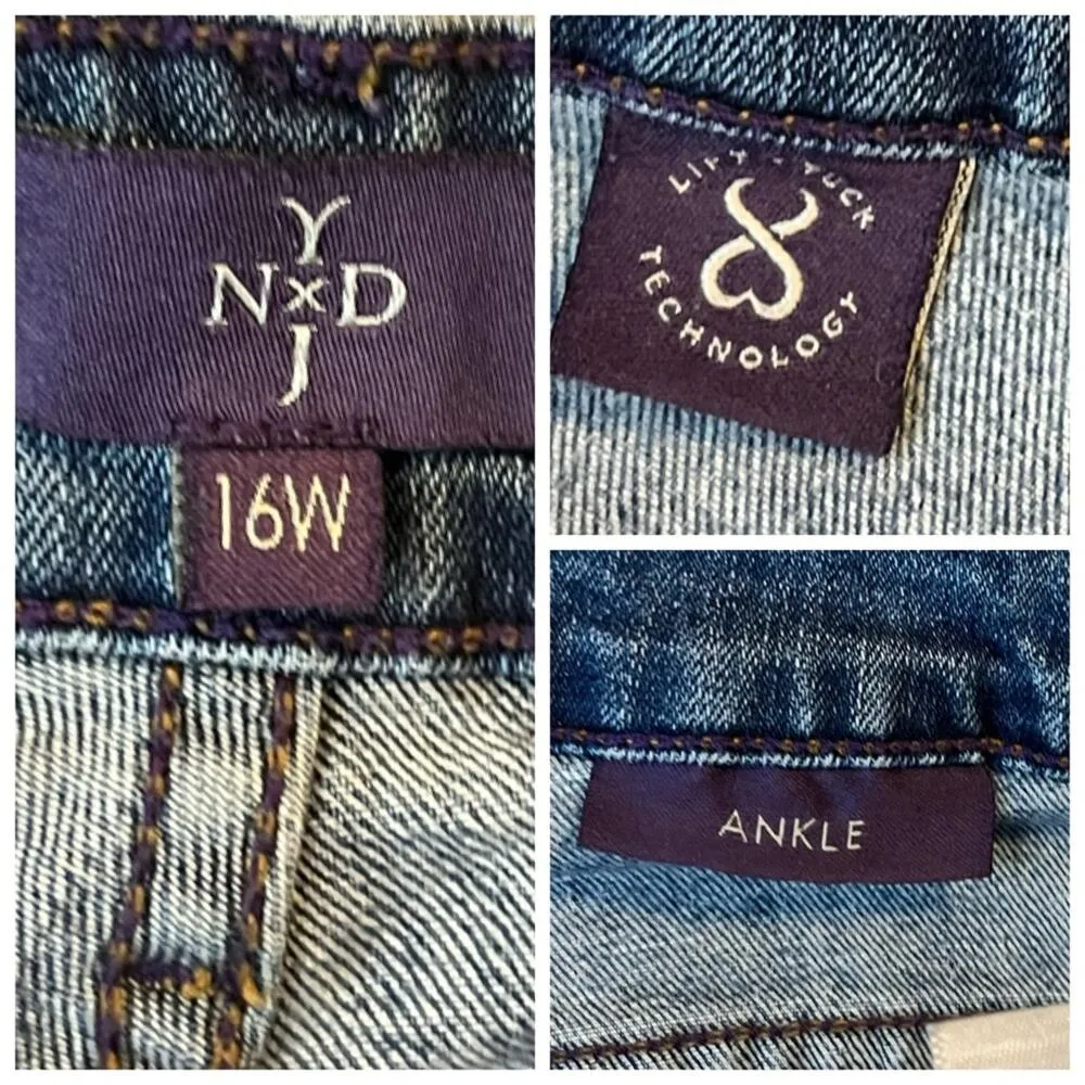 NYDJ Women’s Ankle Jean Straight Leg High Rise Distressed Slimming Plus Size 16W - Image 8