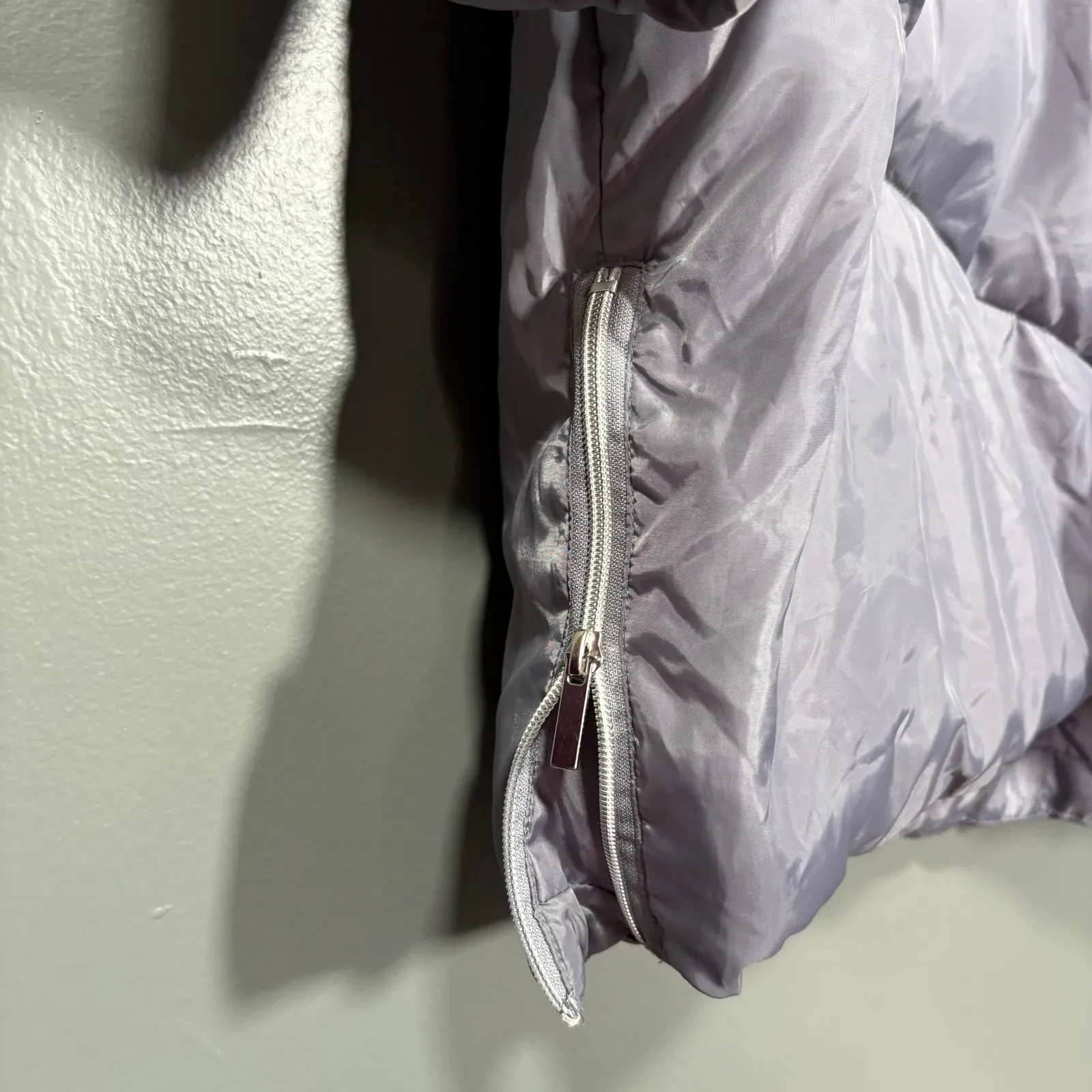 Ellos Silver Quilted Puffer Jacket Winter Coat - Image 4